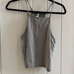 RVCA Striped High-Neck Women's Tank Top - Black & White Medium